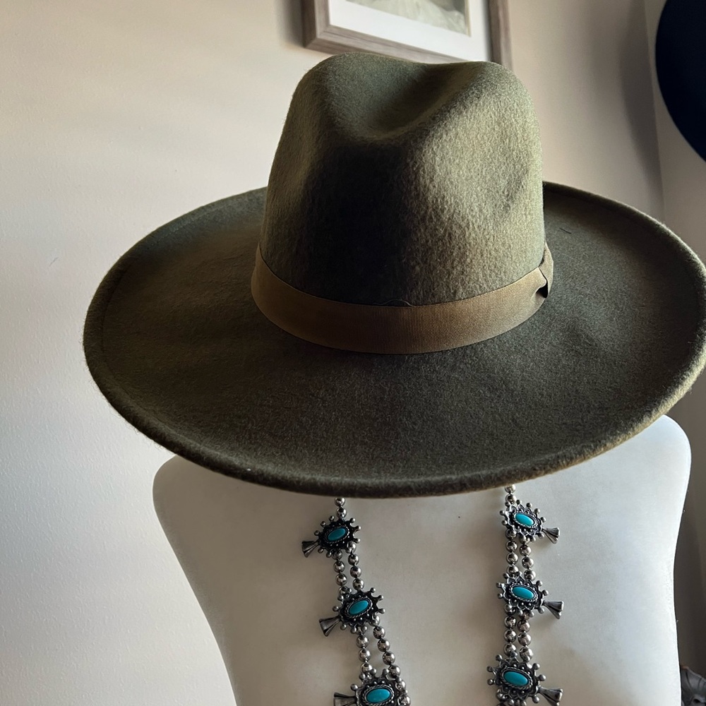 New Lucky Brand Khaki Wide-Brim Hat
